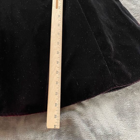 Vintage Roberta Dress 7/8 Burgundy Scallop Off Shoulder Whimsigoth Velvet 80s - Picture 8 of 9